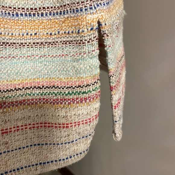 DYLAN multicolor textured knit pullover poncho top OVERDIZED V neck drop S/S SM - Picture 5 of 17